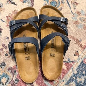 Birkenstock Navy Strappy Sandals